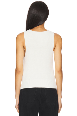 NWT Eaves Lavanda Sleeveless Round Neck Knit Tank Top White Women's Size Medium