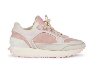 Balmain Racer Suede/Mesh Low-Top Chunky B-Court Sneakers White/Pink Women's 6