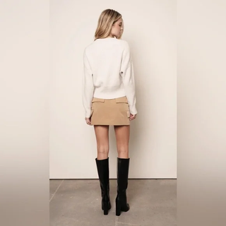 NWT Parentezi Myla Low Rise Utility Cargo Mini Skirt Camel Women's Size Small