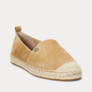 Lauren Ralph Lauren Cameryn III Suede Slip On Espadrilles Flat Camel Womens US 5