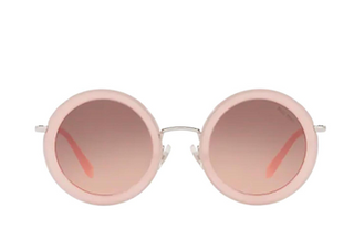 Miu Miu 59US Opal Pink Round Metal Brown Gradient Sunglasses