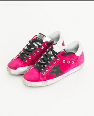 Golden Goose Superstar Low Top Comfort Sneakers Fuxia Velvet Black Star EU 39