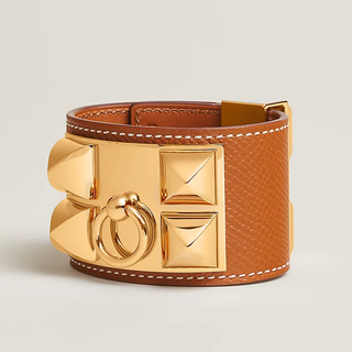 Hermès Collier De Chien Leather and Metal Bracelet Gold *Adjustable