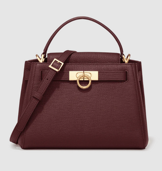 NWT Parisa Wang Madison Micro Top Handle Bag with Crossbody Strap Burgundy