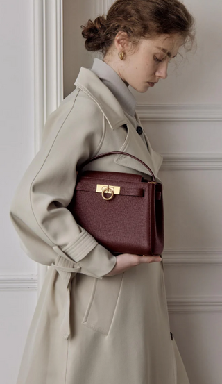 NWT Parisa Wang Madison Micro Top Handle Bag with Crossbody Strap Burgundy