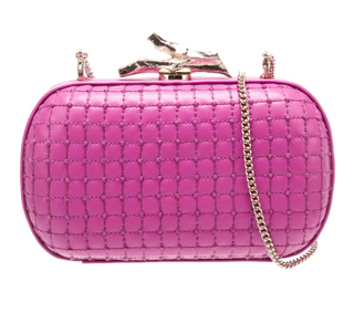 Diane von Fürstenberg Tasche Quilted Leather Chain Strap Clutch Fuchsia Pink