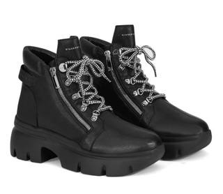 Giuseppe Zanotti Apocalypse Leather Trek Ankle Hiking Boots Black Women's EU 39