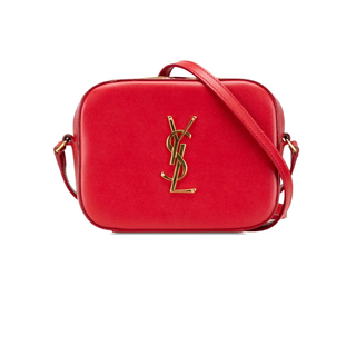 Saint Laurent Small Grain de Poudre Classic Monogram Camera Bag Red