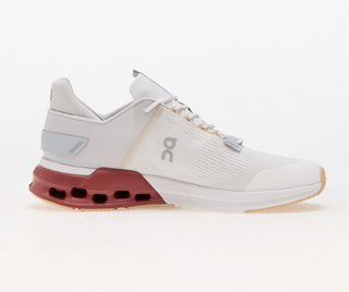 On Cloudnova Low Top Running Sneakers With Maroon Soles White Men's Size 12 M