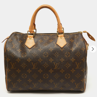 Louis Vuitton 1990 Speedy 30 Monogram Canvas Boston Handbag Brown