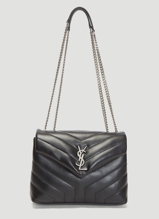 Saint Laurent LouLou Quilted Leather Small Leather Shoulder Bag Black