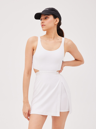 NWT Outdoor Voices Sleeveless Cutout Tennis Court Dress Brilliant White Women XL
