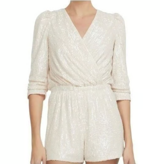 NWT Generation Love Allegra Sequin V-Neck Short Romper Shell Women's Size XL