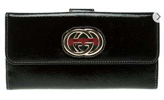 Gucci Patent Leather Large GG Continental Clutch Wallet