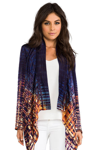 NWT Twelfth Street By Cynthia Vincent Dip Dye Open Front Jacket Venice Beach XS