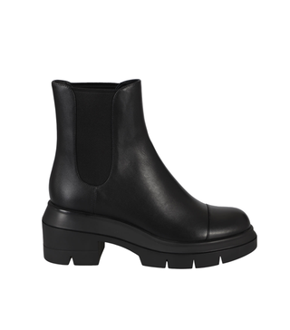 Stuart Weitzman Norah Chunky Lug Sole Ankle Chelsea Boots Black Women's Size 9.5
