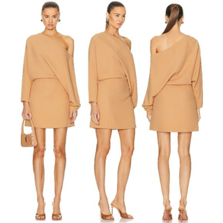 Alexis Katia Crepe Off-the-Shoulder Blouson Mini Dress Topaz Women's Size Small