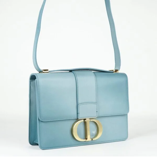 Christian Dior Montaigne Ombre Gradient Leather Flap Shoulder Bag Light Blue