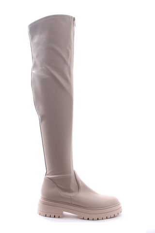 Gianvito Rossi Marsden 20 Faux Leather Over-the-Knee Boots Cream Women's EU 40