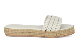 Gianvito Rossi Marbella Braided Leather Slip On Slides Sandals White Women EU 35