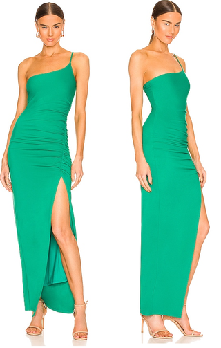 Lovers and Friends Nami Asymmetrical One Shoulder Maxi Dress Seaglass Green XS