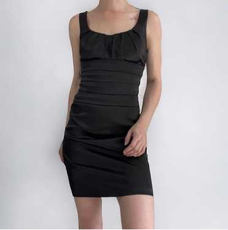 B. Darlin Sleeveless Ruched Formal Bodycon Mini Dress Black Women's Size Small