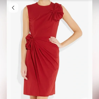 Diane von Furstenberg Agata Poplin Ruched Bodycon Mini Dress Red Women's Size 2