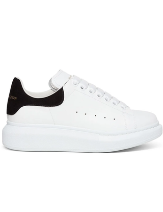 Alexander McQueen Leather Chunky Sole Low Top Training Sneakers White/Black 35.5