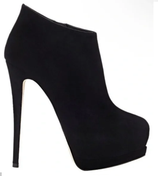 Giuseppe Zanotti Eva 105 Suede Ankle Platform Booties Black Women's Size EU 39