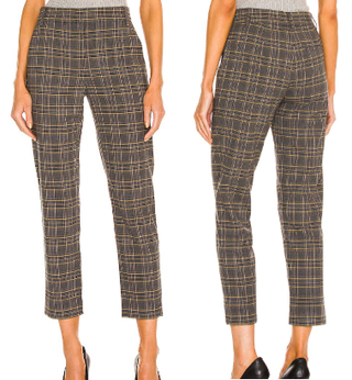NWT Something Navy Plaid High Waisted Trouser Pants Brown Combo Women's Size 4