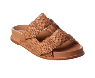 Alexandre Birman Clarita Braided Knot Slide Flat Sandals Brown Women's EU 41