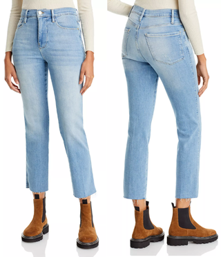 Frame Le Sylvie High Waisted Raw Edge Crop Flare Jeans Overturn Women's Size 27