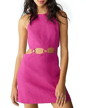 NWT Ba&Sh Tibbi Sleeveless Cutout Mini Shift Dress Fuchsia Women's Size 1 / S