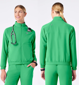 NWT Figs Limited Edition Full Zip Sydney Scrub Jacket Emerald Women's Size XS