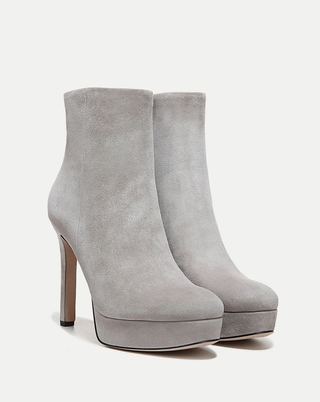 NWOT Veronica Beard Dali Suede Stiletto Heel Platform Ankle Boots Gray Women's 9