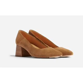 NWOT Nisolo Fiorela Go-To Mid Heel Slip On Leather Pump Shoes Tan Women's US 9