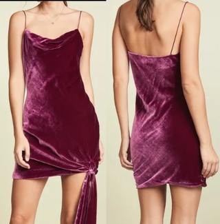 Cinq a Sept Velvet Ryder Spaghetti Strap Cowl Neck Mini Dress Gooseberry Women 2