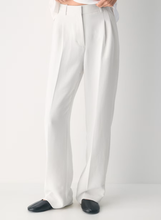 Aritzia Effortless High-Waisted Wide-Leg Japanese Crepe Trousers White Women's 6