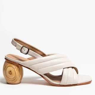 Huma Blanco Franny Wooden Heel Slingback Sandals Bone Women's Size 40 / US 9.5