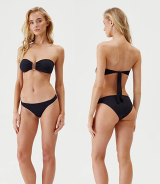 NWT Melissa Odabash Barcelona Hipster Swim Bikini Bottom Black Women's 42 / US 6