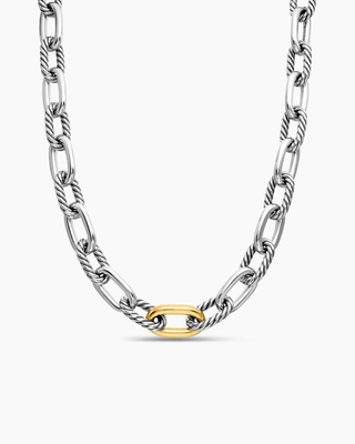 David Yurman DY Madison Darkened Silver / Gold Chain Chocker Necklace