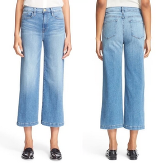 Frame Denim High Waisted Wide-Leg Cropped Jeans Midland Beach Women's Size 27