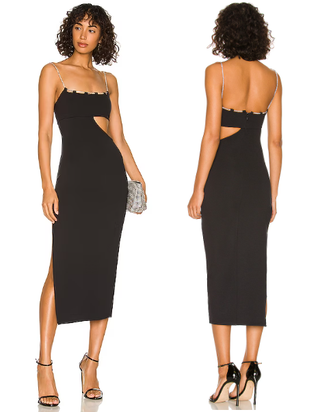 Lovers + Friends Charlotte Sleeveless Cutout Pencil Midi Dress Black Women's Small