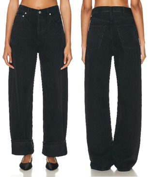 Citizens of Humanity Ayla Premium Vintage Baggy Cuffed Wide Leg Jeans Voila 28