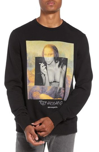 Eleven Paris Renaissance Long Sleeveless Graphic Sweatshirt Black Men's Small