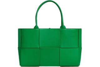 Bottega Veneta Green Intrecciato Leather Medium Arco Tote Handbag