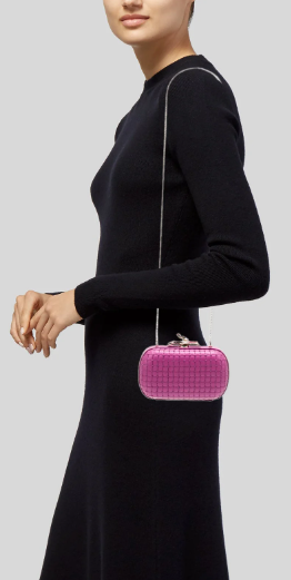 Diane von Fürstenberg Tasche Quilted Leather Chain Strap Clutch Fuchsia Pink