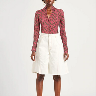 NWT Caliban Chain Link Pattern Button Down Shirt Pink/Military Green 42 IT/Small