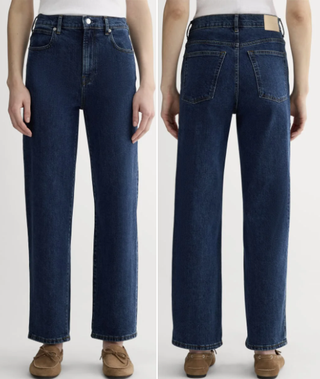 Everlane The Way High Waisted Dark Wash Denim Straight Jeans Indigo Women's 27R