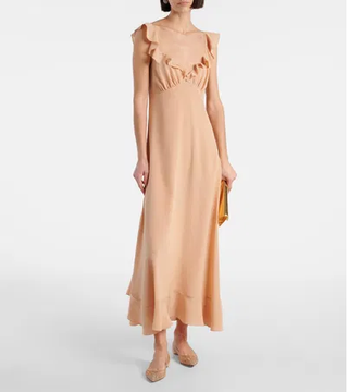 Christian Louboutin Follies Strass Pointy Toe Mesh Ballerina Flat Gold 39 / US 9